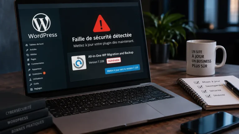Faille All-in-One WP Migration CVE-2026-19949 avec alerte de sécurité WordPress et mise à jour vers la version 7.110